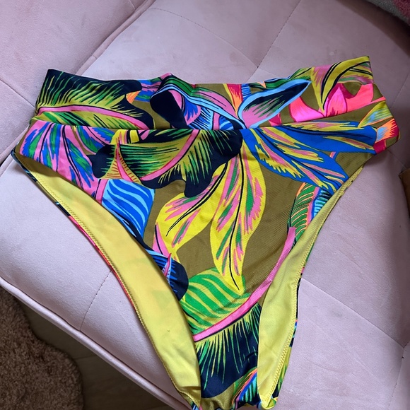 NWT American Eagle Aerie Tropical High Cut Cheeky Bikini Bottom - Picture 4 of 8